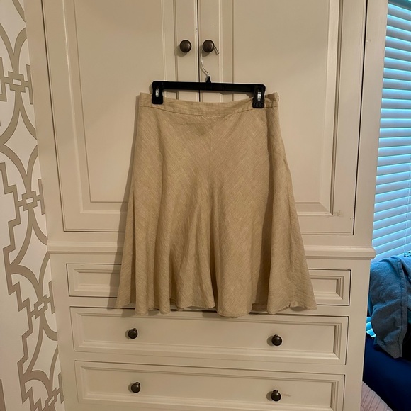 Cream Linen Banana Republic Cream Skirt - Picture 1 of 2